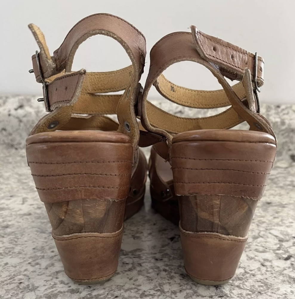 SOLD Bed Stu Juliana Tan Rustic Genuine Leather Strappy Sandals Sz 10 - Picture 9 of 14